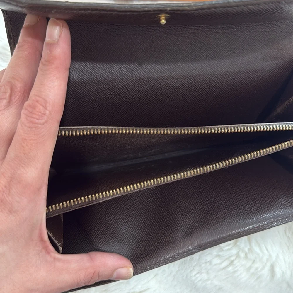 Authentic LOUIS VUITTON Damier Ebene Portefeuille Long Wallet